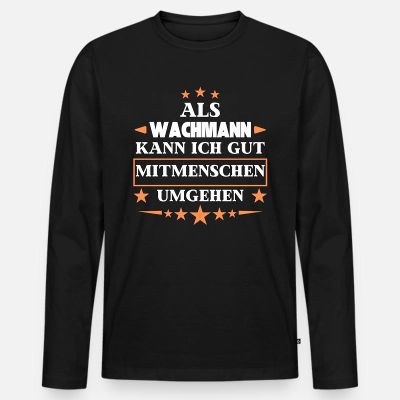 as a security guard. - Men's Premium Organic Long Sleeve Shirt - black