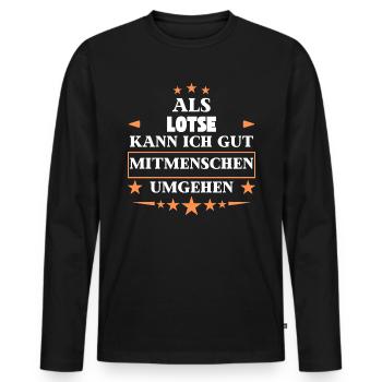 Als Lotse Mitmenschen Umgehen. - Männer Premium Bio Langarmshirt - Schwarz - Vorne - Nico (187cm)