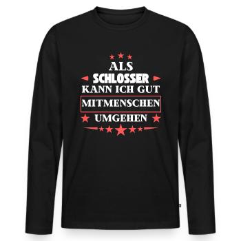 En tant que serruriers, ils contournent les autres êtres humains. - T-shirt manches longues Premium bio Homme - noir - Devant - Nico (187cm)