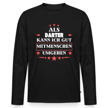 comme des dards. - T-shirt manches longues Premium bio Homme - noir - Devant - Nico (187cm)