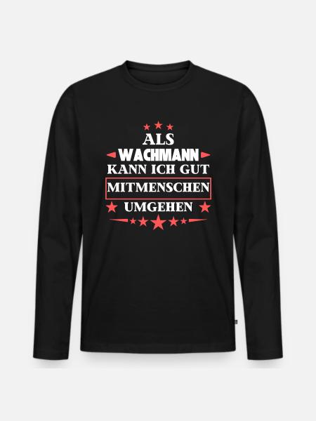 as a security guard. - Men's Premium Organic Long Sleeve Shirt - black
