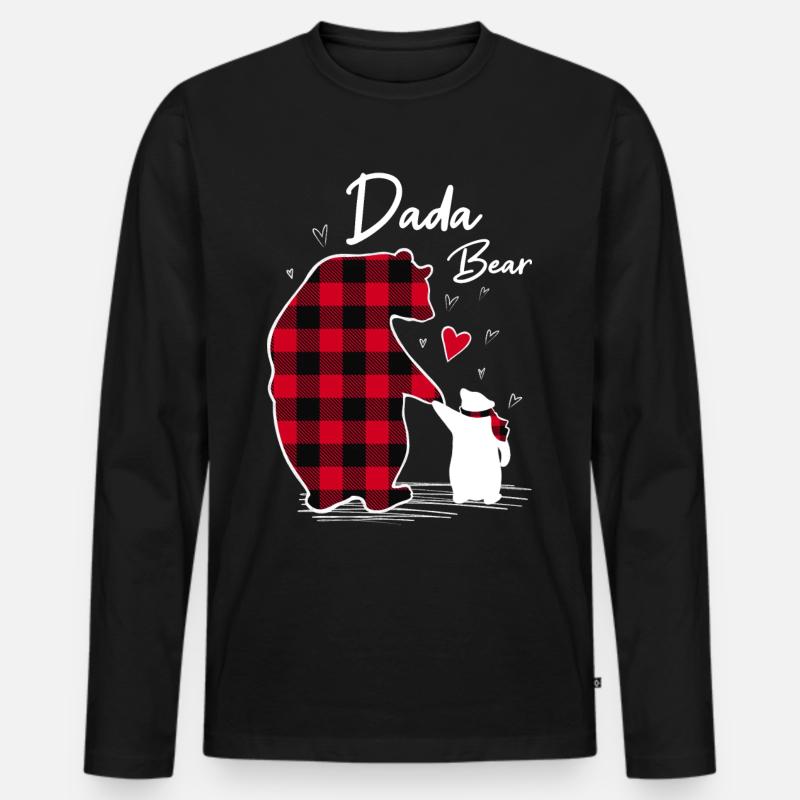 Dada Bear - Männer Premium Bio Langarmshirt - Schwarz