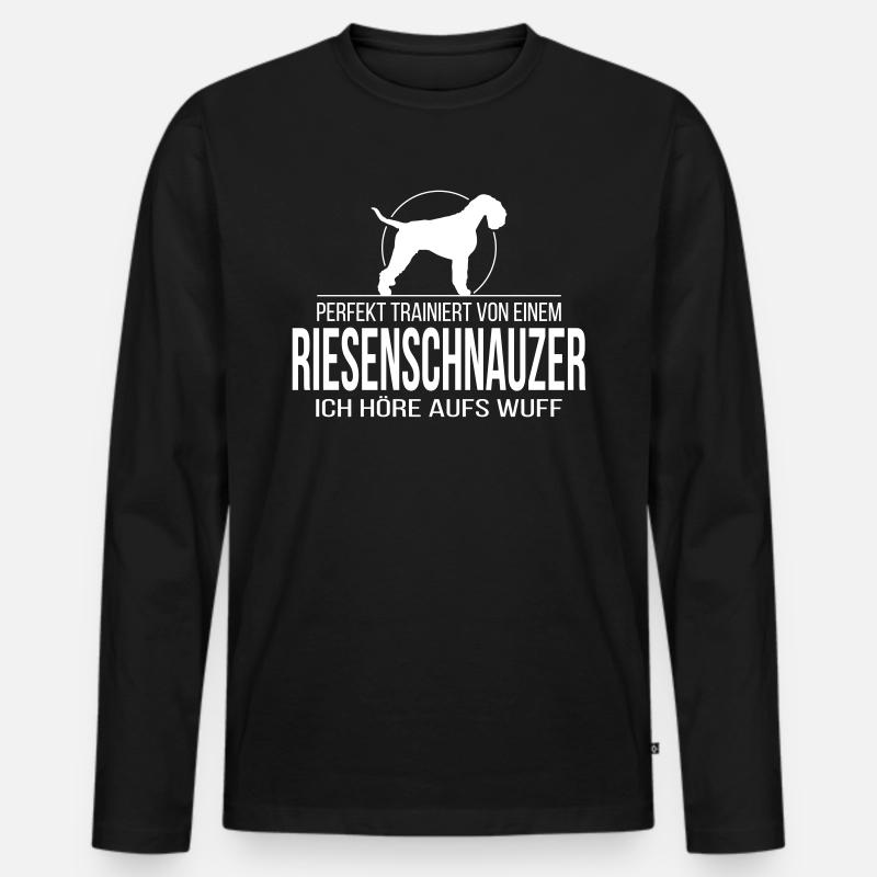 RIESENSCHNAUZER wuff - Männer Premium Bio Langarmshirt - Schwarz