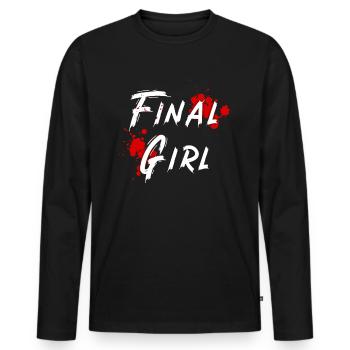 Final Girl Horrorfilm Überlebende - Männer Premium Bio Langarmshirt - Schwarz - Vorne - Nico (187cm)