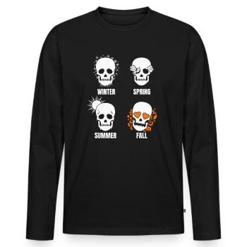 Halloween 4 Seasons of Happiness - Men's Premium Organic Long Sleeve Shirt - black - Front - Nico (187cm)