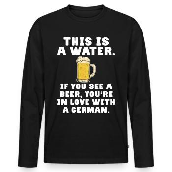 Beer Love in Love German German Beer Drinker - Men's Premium Organic Long Sleeve Shirt - black - Front - Nico (187cm)