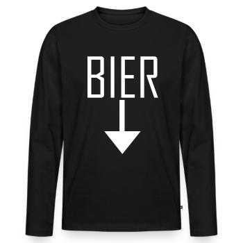 beer - Men's Premium Organic Long Sleeve Shirt - black - Front - Nico (187cm)