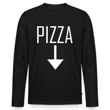 PIZZA - T-shirt manches longues Premium bio Homme - noir - Devant - Nico (187cm)
