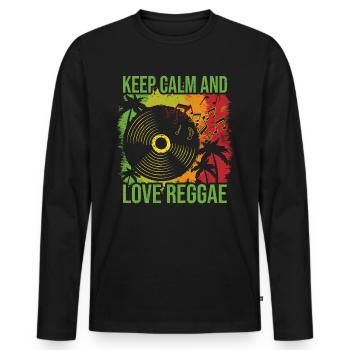 Reggae - Men's Premium Organic Long Sleeve Shirt - black - Front - Nico (187cm)
