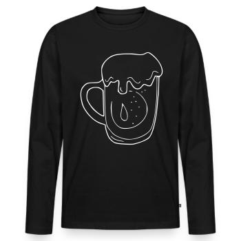 Beer Drawing Party Celebrate White - Men's Premium Organic Long Sleeve Shirt - black - Front - Nico (187cm)