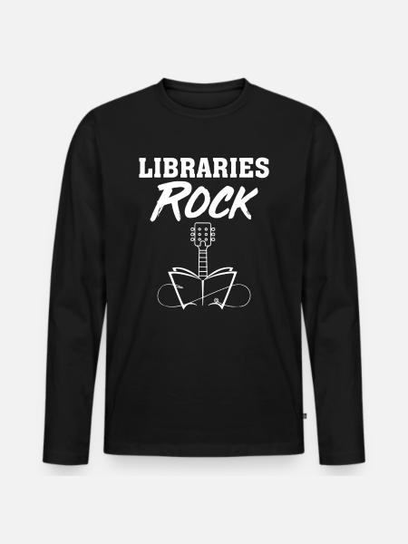 Teacher Library Rocks - Men's Premium Organic Long Sleeve Shirt - black