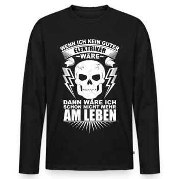 Elektriker - Männer Premium Bio Langarmshirt - Schwarz - Vorne - Nico (187cm)