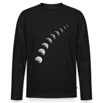 Moon phase gift moon crescent moon full moon night - Men's Premium Organic Long Sleeve Shirt - black - Front - Nico (187cm)