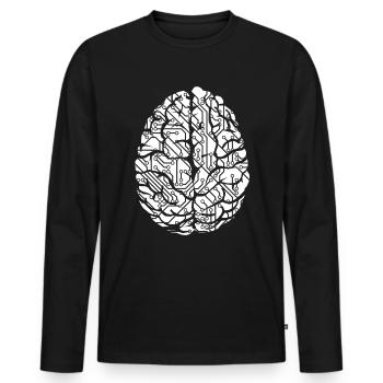 Programmeur de connecteurs de circuits imprimés Computer Science Tree - T-shirt manches longues Premium bio Homme - noir - Devant - Nico (187cm)