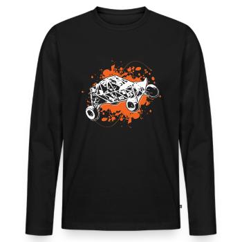 Voiture de plage buggy - T-shirt manches longues Premium bio Homme - noir - Devant - Nico (187cm)
