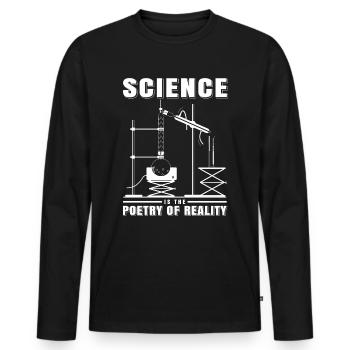 Science Shirt Scientist Chercheur Cadeau - T-shirt manches longues Premium bio Homme - noir - Devant - Nico (187cm)