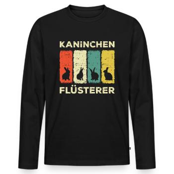 Kaninchenflüsterer Hasenzüchter Hase Vintage - Männer Premium Bio Langarmshirt - Schwarz - Vorne - Nico (187cm)