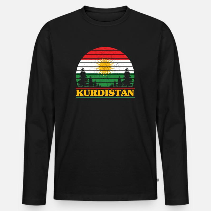 Kurdistan - Männer Premium Bio Langarmshirt - Schwarz
