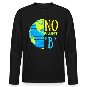No Planet "B"/ Save The Earth/ Earth Day - Men's Premium Organic Long Sleeve Shirt - black - Front - Nico (187cm)
