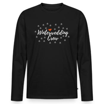 Winter Hochzeit Crew Team Junggesellenabschied JGA - Männer Premium Bio Langarmshirt - Schwarz - Vorne - Nico (187cm)