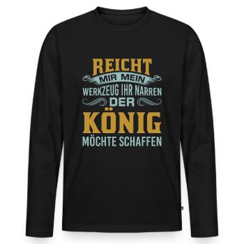 Artisans drôle rengaine mécanicien couvre-toit - T-shirt manches longues Premium bio Homme - noir - Devant - Nico (187cm)