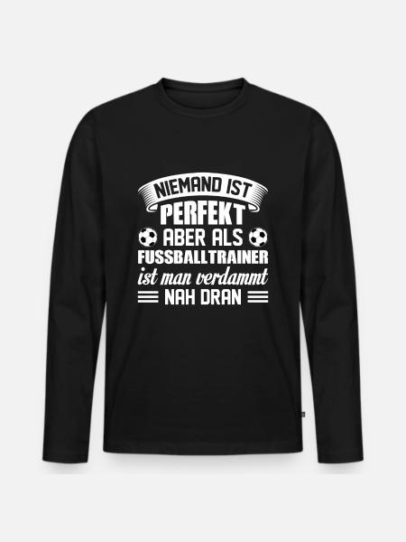 Fodbold fodbold træner træner sport team - Premium økologisk langærmet T-shirt til mænd - sort