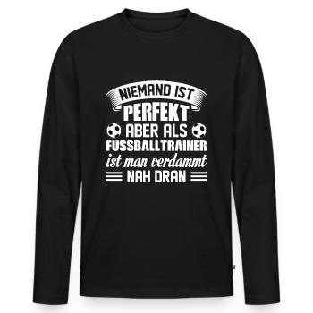 entraîneur de football - T-shirt manches longues Premium bio Homme - noir - Devant - Nico (187cm)