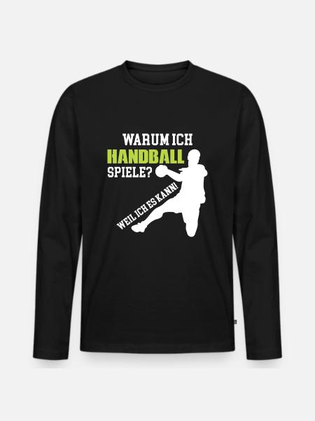Handballer - Männer Premium Bio Langarmshirt - Schwarz