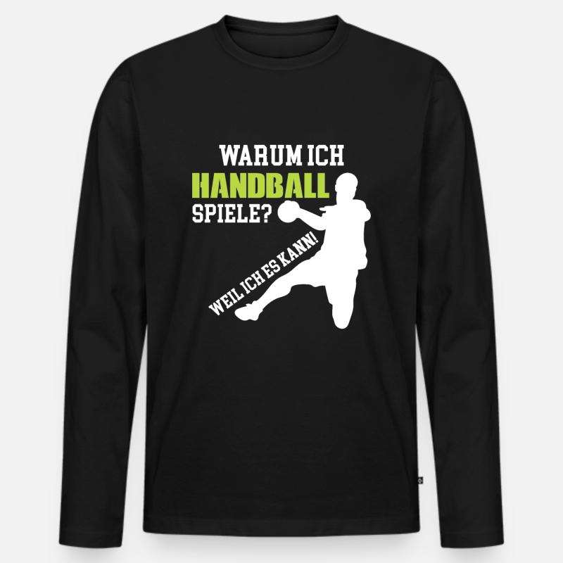 Handballer - Männer Premium Bio Langarmshirt - Schwarz