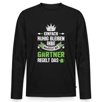 Gärtner Gärtnerei Gartenbau Spruch Gartenbauer - Männer Premium Bio Langarmshirt - Schwarz - Vorne - Nico (187cm)
