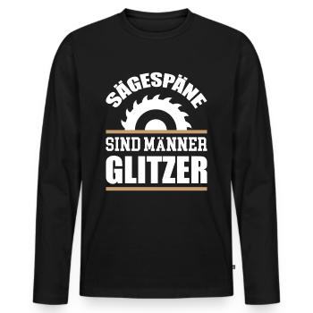 Sawdust Saying Wood Carpenter Carpenter Förster - Men's Premium Organic Long Sleeve Shirt - black - Front - Nico (187cm)