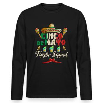 Cinco de Mayo May 5 Mexican Holiday Party - Men's Premium Organic Long Sleeve Shirt - black - Front - Nico (187cm)