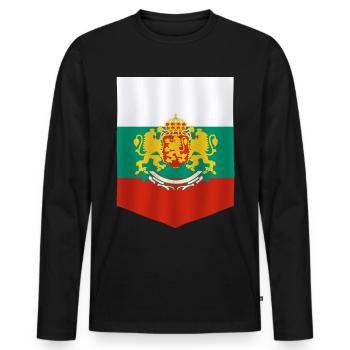 Bulgarie - T-shirt manches longues Premium bio Homme - noir - Devant - Nico (187cm)