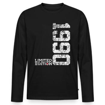 36TH BIRTHDAY 36 YEARS LIMITED EDITION 1990 - Men's Premium Organic Long Sleeve Shirt - black - Front - Nico (187cm)