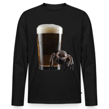 Spinne Bier - Männer Premium Bio Langarmshirt - Schwarz - Vorne - Nico (187cm)