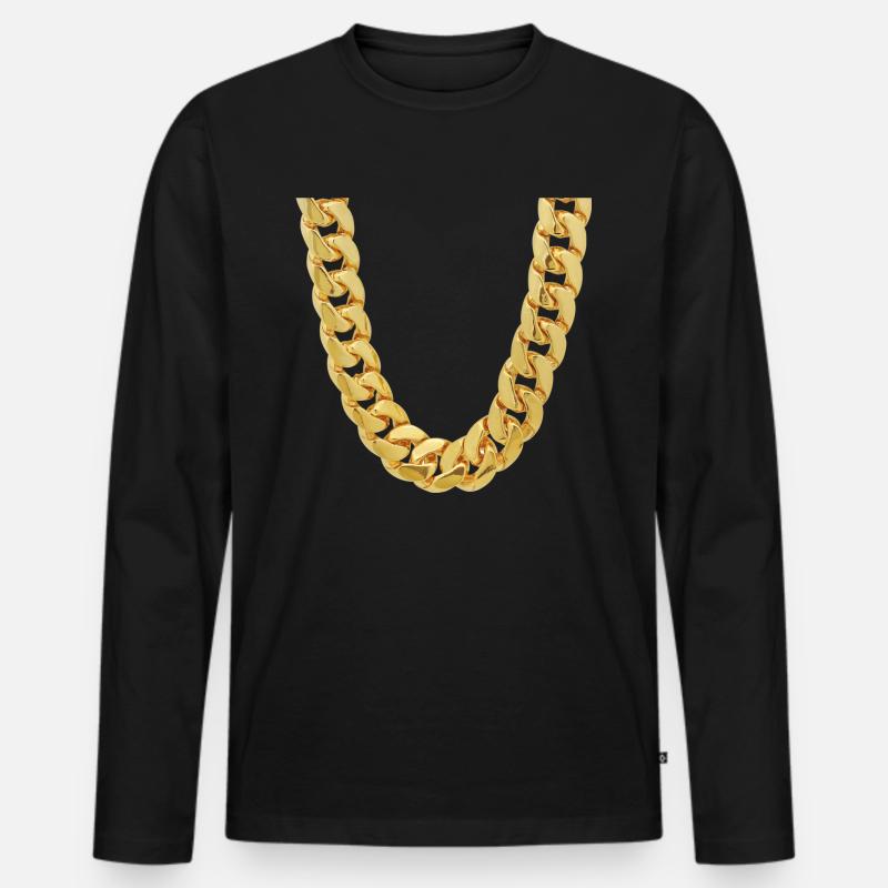 Meine goldene Kette - Männer Premium Bio Langarmshirt - Schwarz