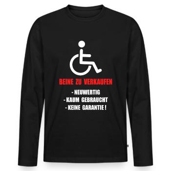 Rollstuhl Handicap Humor Behinderung Rolli - Männer Premium Bio Langarmshirt - Schwarz - Vorne - Nico (187cm)