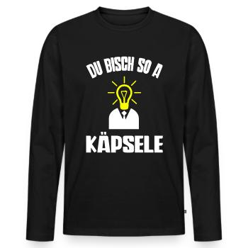 Käpsele Spruch Glühbirne Lustiges Geschenk T-Shirt - Männer Premium Bio Langarmshirt - Schwarz - Vorne - Nico (187cm)
