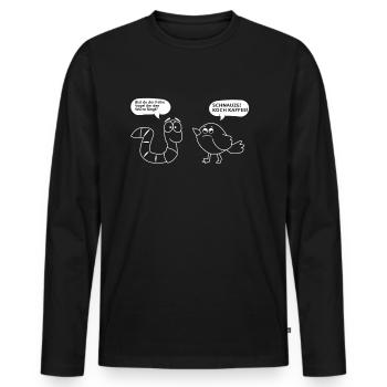 Früher Vogel fängt den Wurm lustiger Spruch Kaffee - Männer Premium Bio Langarmshirt - Schwarz - Vorne - Nico (187cm)