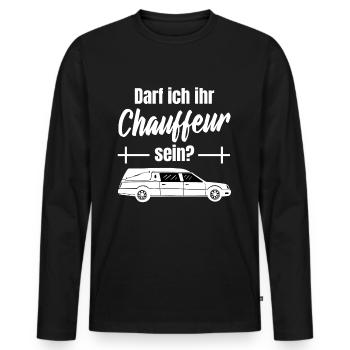 Chauffeur Leichenwagen Bestatter Totengräber Sarg - Männer Premium Bio Langarmshirt - Schwarz - Vorne - Nico (187cm)
