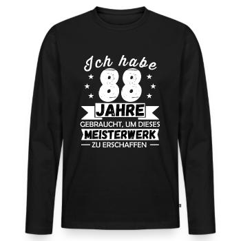 88. Geburtstag Meisterwerk 88 Jahre Geschenk - Männer Premium Bio Langarmshirt - Schwarz - Vorne - Nico (187cm)