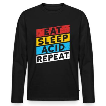 | VERDICT SUR LES DROGUES ACIDES MANGEZ DE L’ACIDE DU SOMMEIL RÉPÉTER - T-shirt manches longues Premium bio Homme - noir - Devant - Nico (187cm)