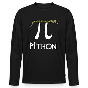 Pithon - Männer Premium Bio Langarmshirt - Schwarz - Vorne - Nico (187cm)