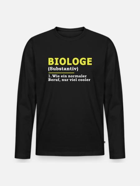Biologe - Männer Premium Bio Langarmshirt - Schwarz
