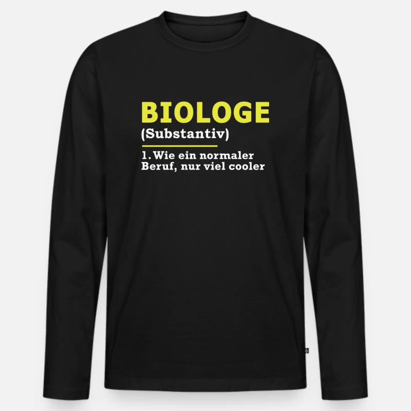 Biologe - Männer Premium Bio Langarmshirt - Schwarz