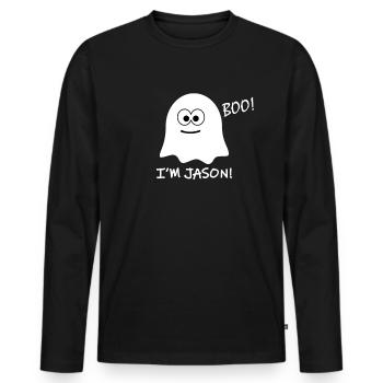 Boo! I'm Jason Halloween - Men's Premium Organic Long Sleeve Shirt - black - Front - Nico (187cm)