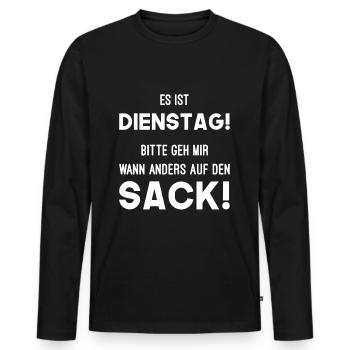 Dienstag Sack Nerven - Männer Premium Bio Langarmshirt - Schwarz - Vorne - Nico (187cm)