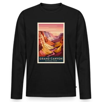Grand Canyon Retro Poster Vintage Souvenir - Men's Premium Organic Long Sleeve Shirt - black - Front - Nico (187cm)