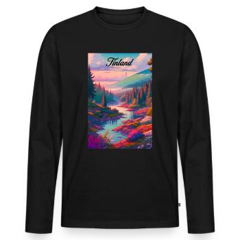Finland Summer Retro Poster Vintage Souvenir - Männer Premium Bio Langarmshirt - Schwarz - Vorne - Nico (187cm)