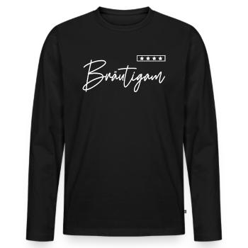 Bräutigam Security Der Bräutigam - Männer Premium Bio Langarmshirt - Schwarz - Vorne - Nico (187cm)